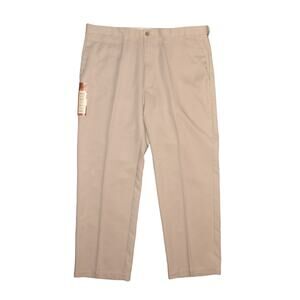 HAGGAR‎ NEW $65 Cool 18 Performance Comfort Waist Flat Front Khaki Pant Men's 40